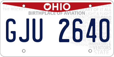 OH license plate GJU2640