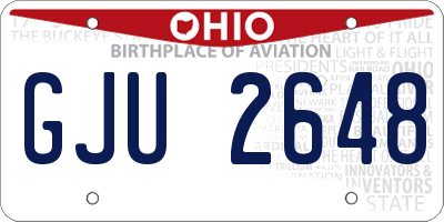 OH license plate GJU2648