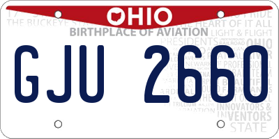 OH license plate GJU2660