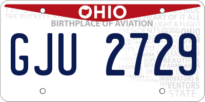 OH license plate GJU2729