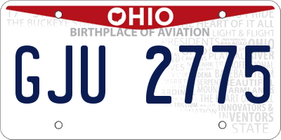 OH license plate GJU2775