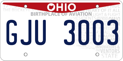 OH license plate GJU3003