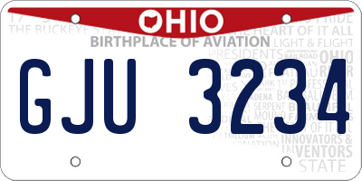 OH license plate GJU3234
