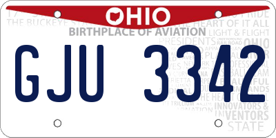OH license plate GJU3342