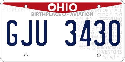 OH license plate GJU3430