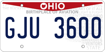 OH license plate GJU3600
