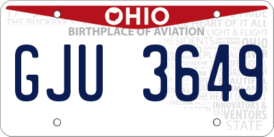 OH license plate GJU3649