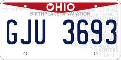 OH license plate GJU3693