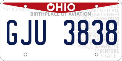 OH license plate GJU3838