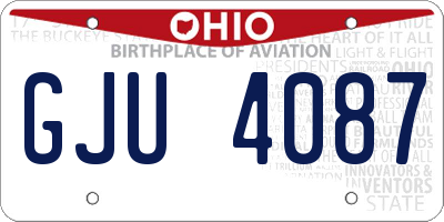 OH license plate GJU4087