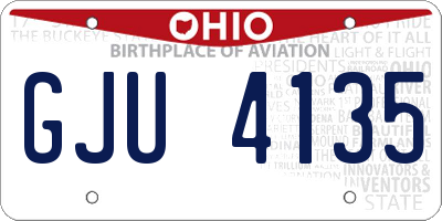 OH license plate GJU4135