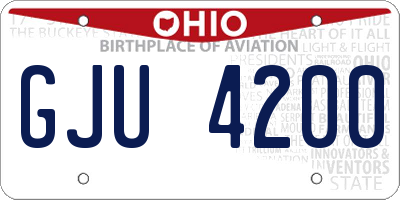 OH license plate GJU4200