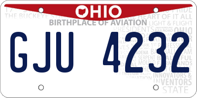 OH license plate GJU4232