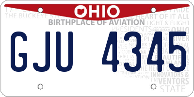 OH license plate GJU4345