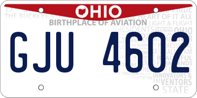 OH license plate GJU4602