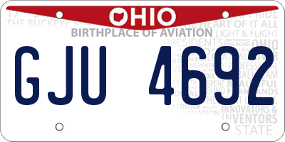 OH license plate GJU4692