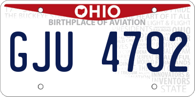 OH license plate GJU4792