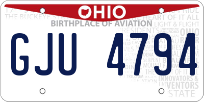 OH license plate GJU4794