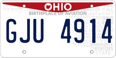 OH license plate GJU4914