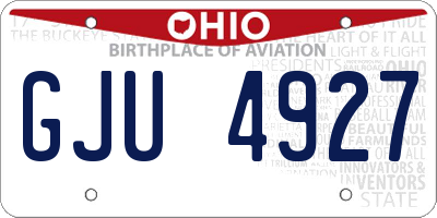 OH license plate GJU4927