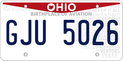 OH license plate GJU5026