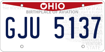 OH license plate GJU5137