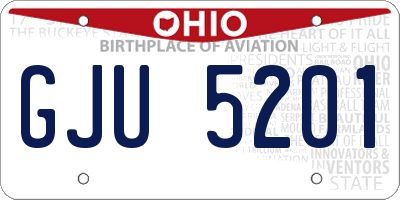 OH license plate GJU5201