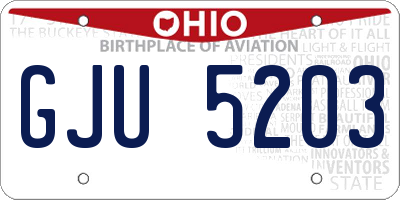 OH license plate GJU5203