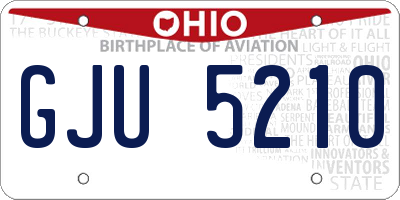 OH license plate GJU5210