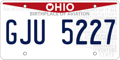 OH license plate GJU5227