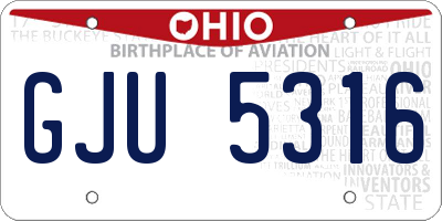 OH license plate GJU5316