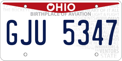 OH license plate GJU5347