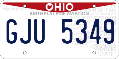 OH license plate GJU5349