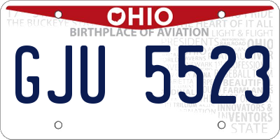 OH license plate GJU5523