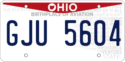OH license plate GJU5604