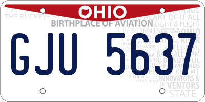 OH license plate GJU5637