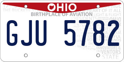 OH license plate GJU5782