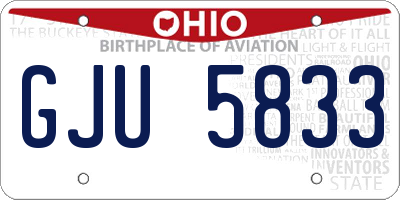 OH license plate GJU5833