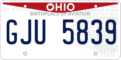 OH license plate GJU5839