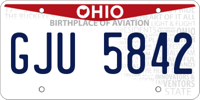 OH license plate GJU5842