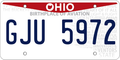 OH license plate GJU5972
