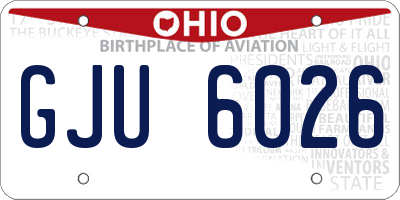 OH license plate GJU6026