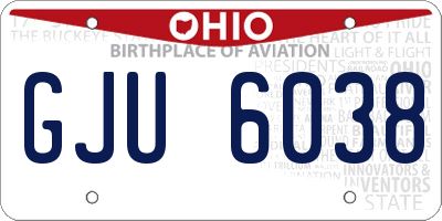 OH license plate GJU6038