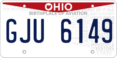 OH license plate GJU6149