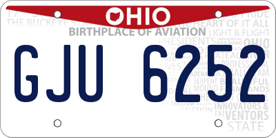 OH license plate GJU6252