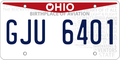 OH license plate GJU6401