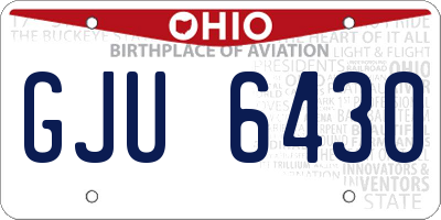 OH license plate GJU6430