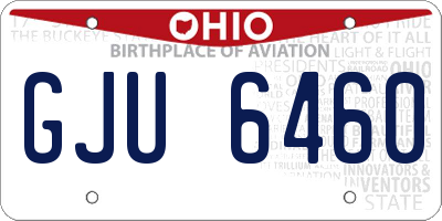 OH license plate GJU6460