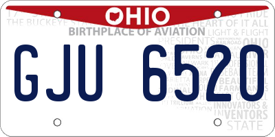 OH license plate GJU6520