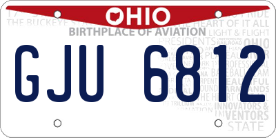 OH license plate GJU6812